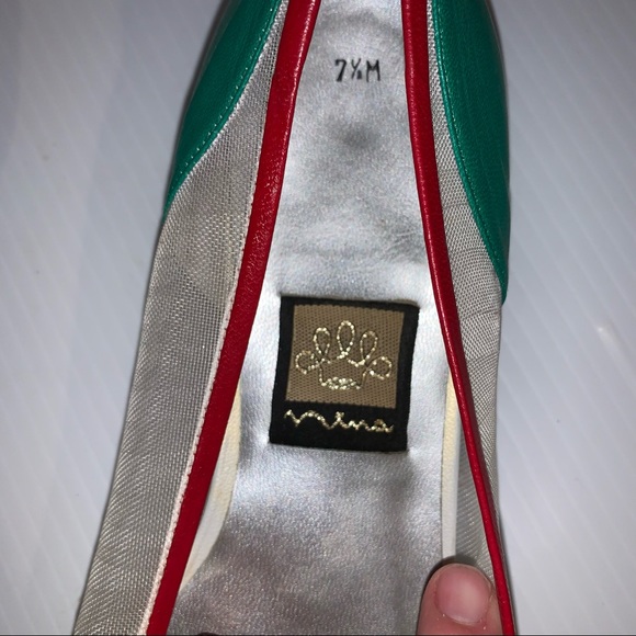 Nina Womens Size 7.5 Flats with mesh sides and blue and green toe/heel - Picture 4 of 5